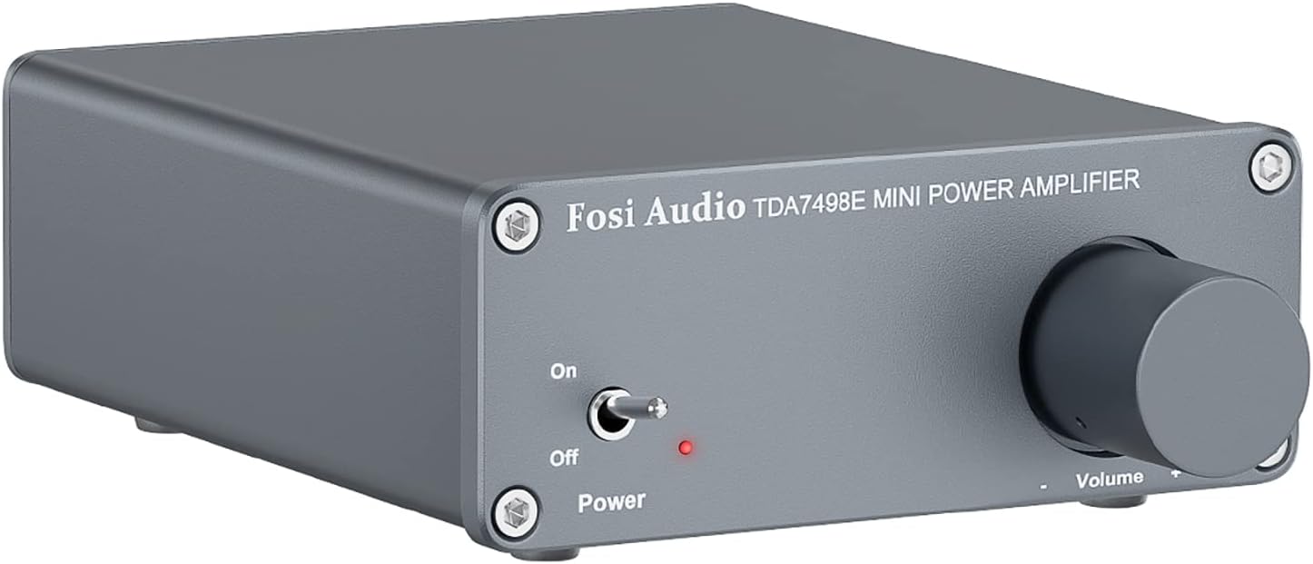 Fosi Audio TDA7498E 2 Channel 160W x2 Stereo Audio Amplifier Mini Hi-Fi Class D Integrated Amp for Passive Speakers with 24V Power Supply Pack of 2