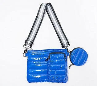 Think Royln Convertible Crossbody w/ Clip-On Pouch- Sidekick ,MarineBluePatnt