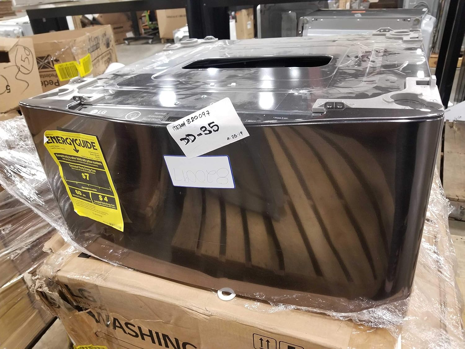 LG 1.0 Cu. Ft. Black Stainless Steel SideKick Pedestal Washer