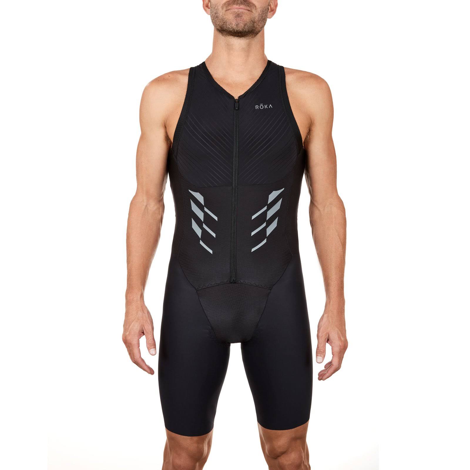 ROKA Men&s Gen II Elite Aero Sleeveless Tri Suit in Black | Large/Tall
