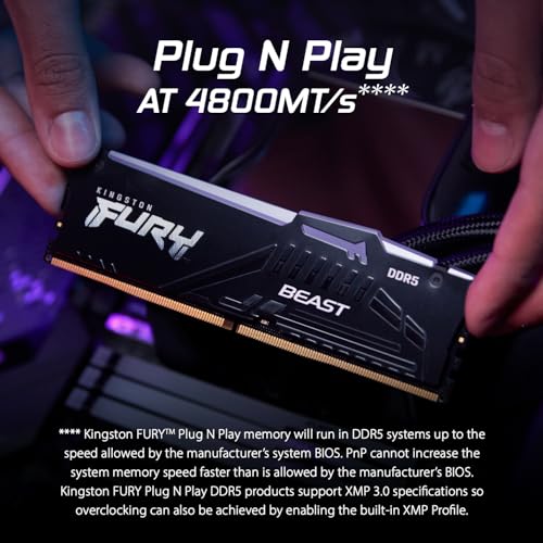Kingston Fury Beast RGB 64GB (2x32GB) 6000MT/s DDR5 CL30 Desktop Memory | AMD Expo | Plug N Play | Kit of 2 | KF560C30BBEAK2-64