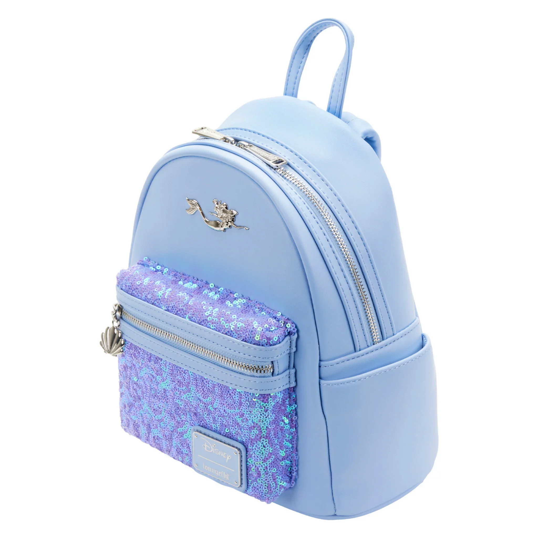 Loungefly Disney Little Mermaid Ariel Purple Lavender Pastel Sequins Mini Backpack