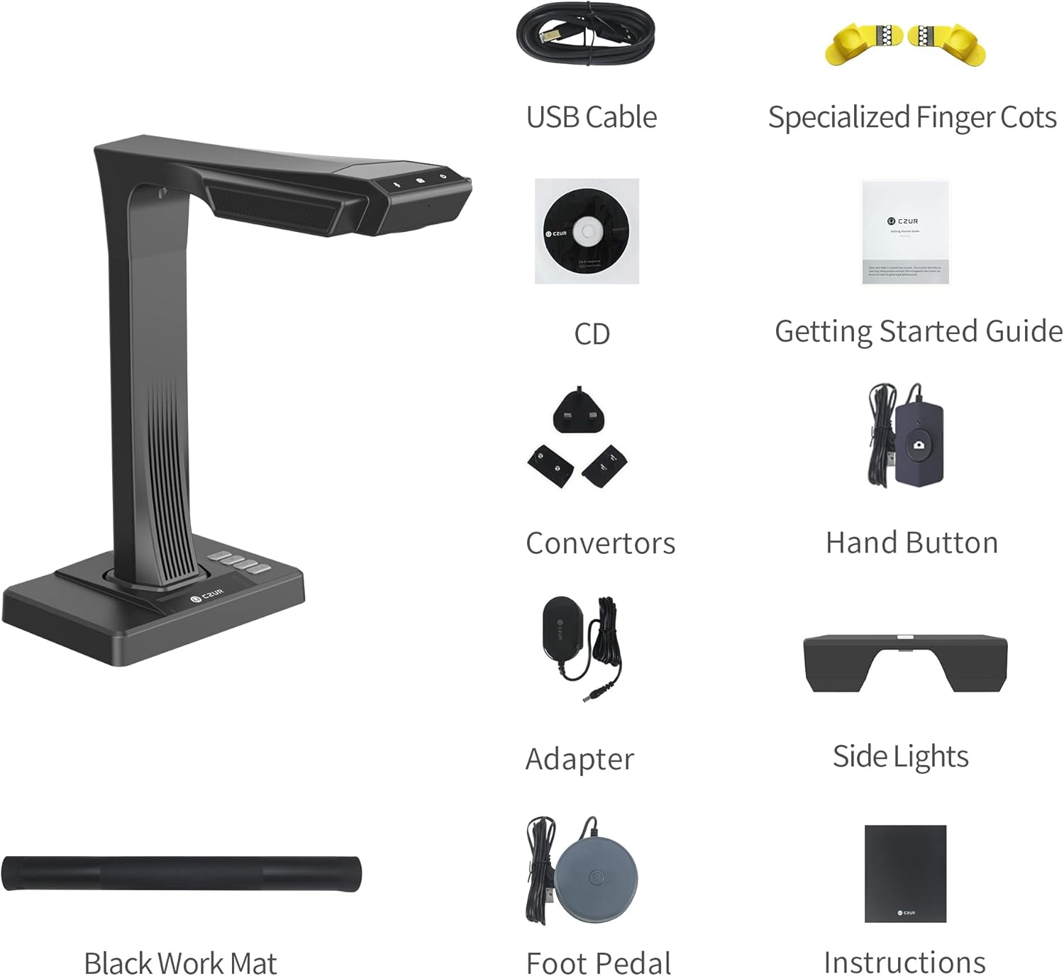 CZUR ET24 Pro Professional 24MP Book Scanner, A3 Document Scanner, USB Document Camera, 3rd Gen Auto-Flatten & Deskew Tech, 180+ Languages OCR, Support HDMI, for Windows/MacOS/Linux