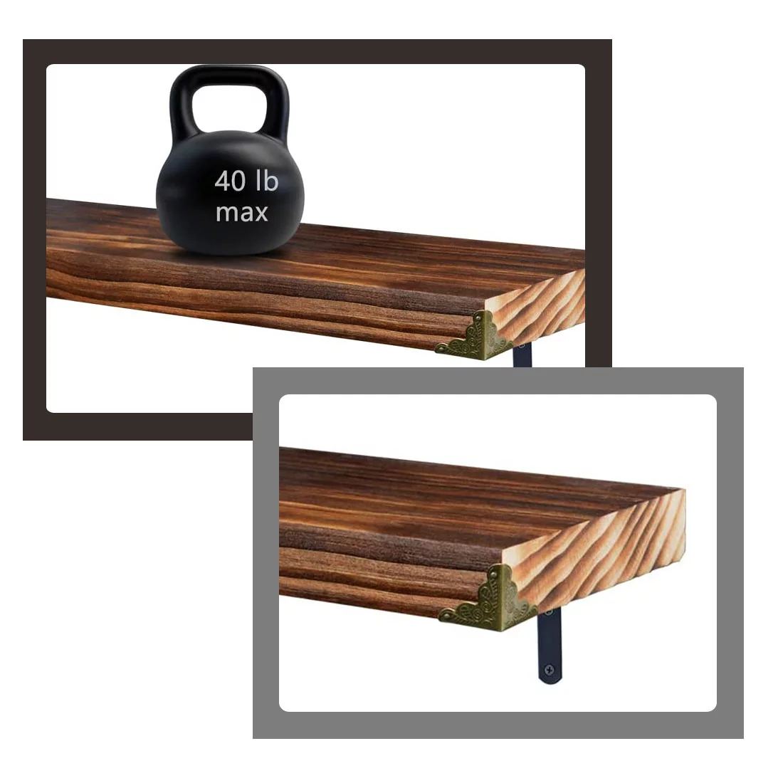 Natural Wood Floating Shelves Wall Mounted Farmhouse Wooden Shelf for Wall Decor Storage Rack Display Ledge Shelf Long Thick Wide Shelves Home Decor for Bathroom Bedroom Fire Wood 30′′-Set of 3