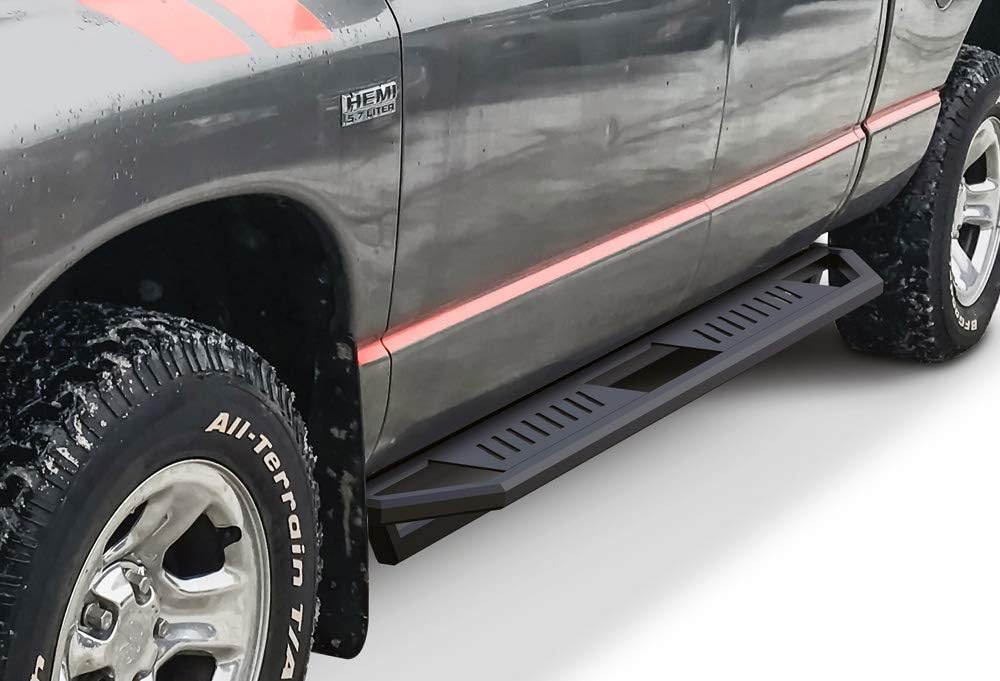 APS Off-road 6.5in Side Armor Aluminum Running Boards Compatible with Dodge Ram 1500 2002-2008 Quad Cab & 2500 3500 03-09 (Exclude Daytona Rumble Bee and SRT-10 Models) (Nerf Bars Side Steps Side Bar)