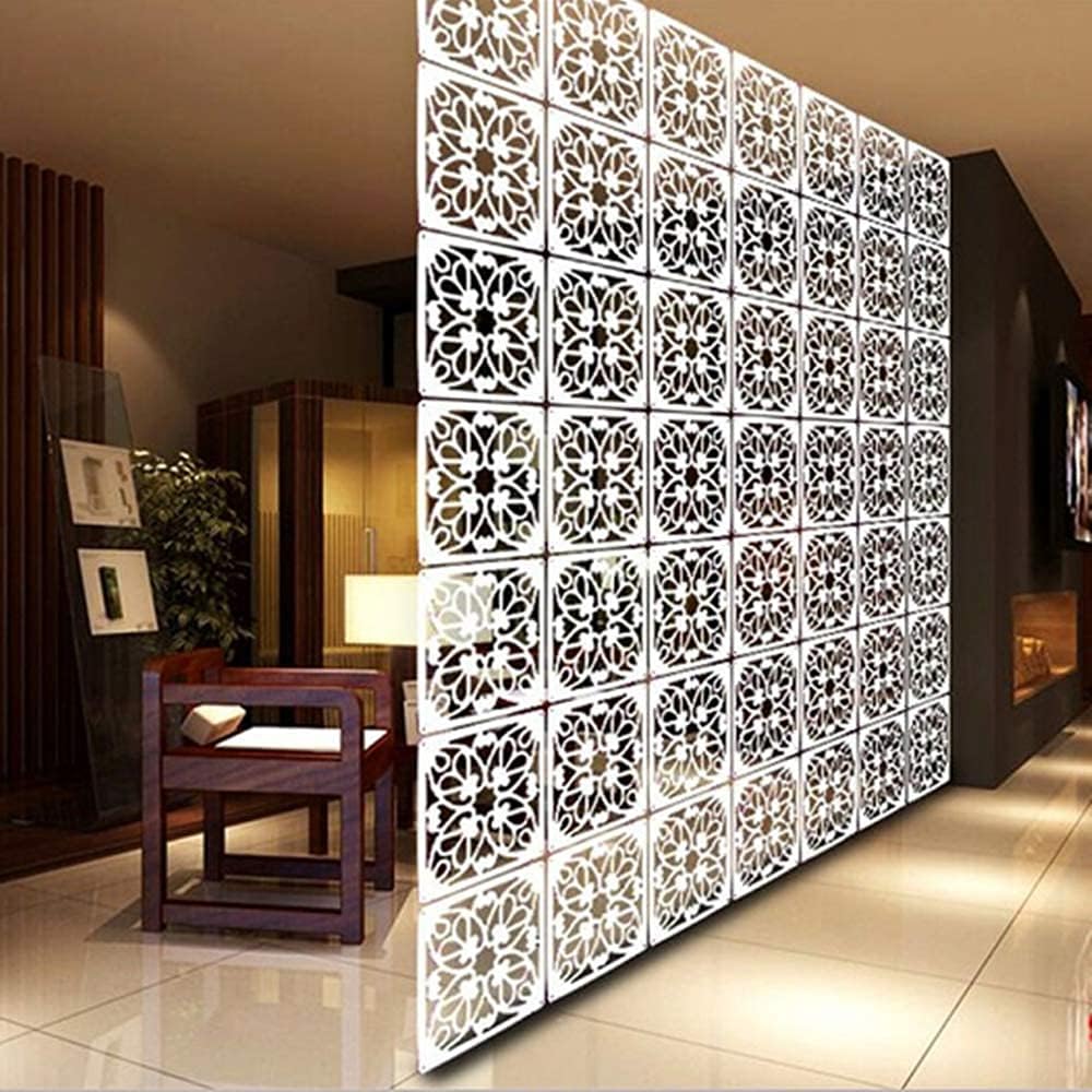 BMIDRUT 12Pcs/Set Hanging Room Divider White DIY Panel Screens Partition Wall Dividers Room Decorative with All Accessories 11.4x11.4 Inch (M3) Pack of 2