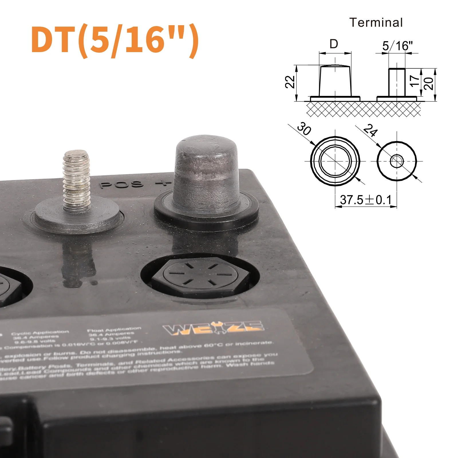 Weize Golf Cart Battery, 8V 182AH BCI Group GC8 High Capacity & Maintenance Free Deep Cycle AGM Scrubber Battery