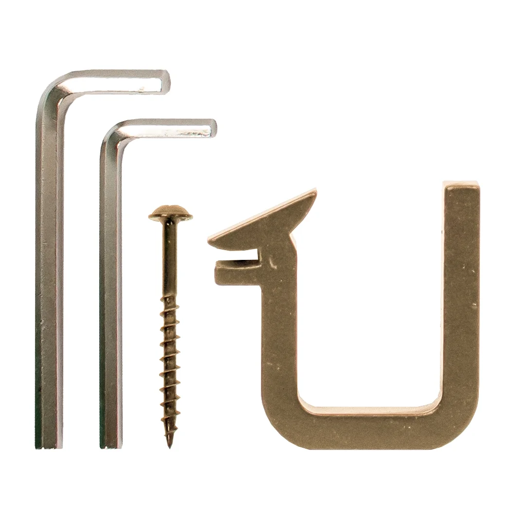 92 in. Un-Finished Maple Library Ladder Polished Brass Sliding Hook Ladder Kit with 8 ft. Rail