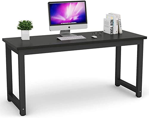 Tribesigns Modern Computer Desk, 63 x 31.5 inch Large Executive Office Desk Computer Table Study Writing Desk Workstation for Home Office, Spliced Desktop, White