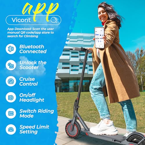 Electric Scooter, 10" /8.5" Solid Tires, 500W/350W Motor,19/22Mph, 22/28/52 Miles Long Range, Folding E-Scooter with Dual Suspension and Braking System