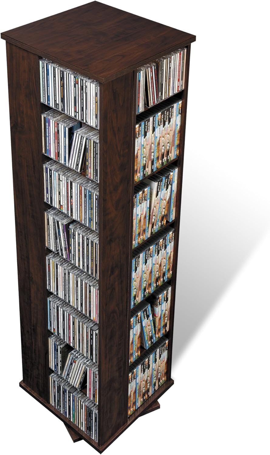 Prepac Large Four-Sided Spinning Tower Storage Cabinet, Espresso