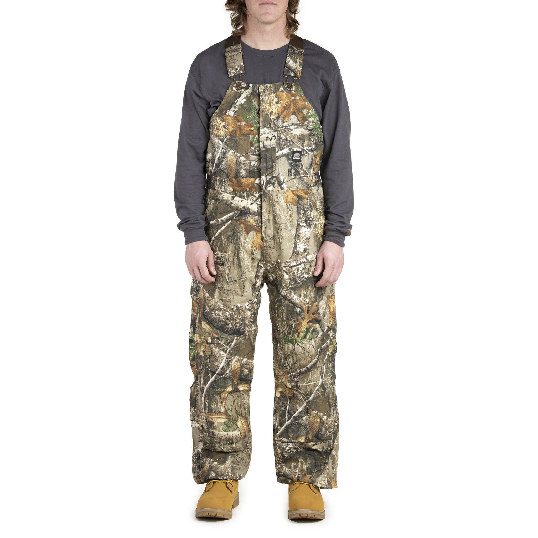 Berne Men&s Camouflage Insulated Bib Overall, B415, Realtree Edge