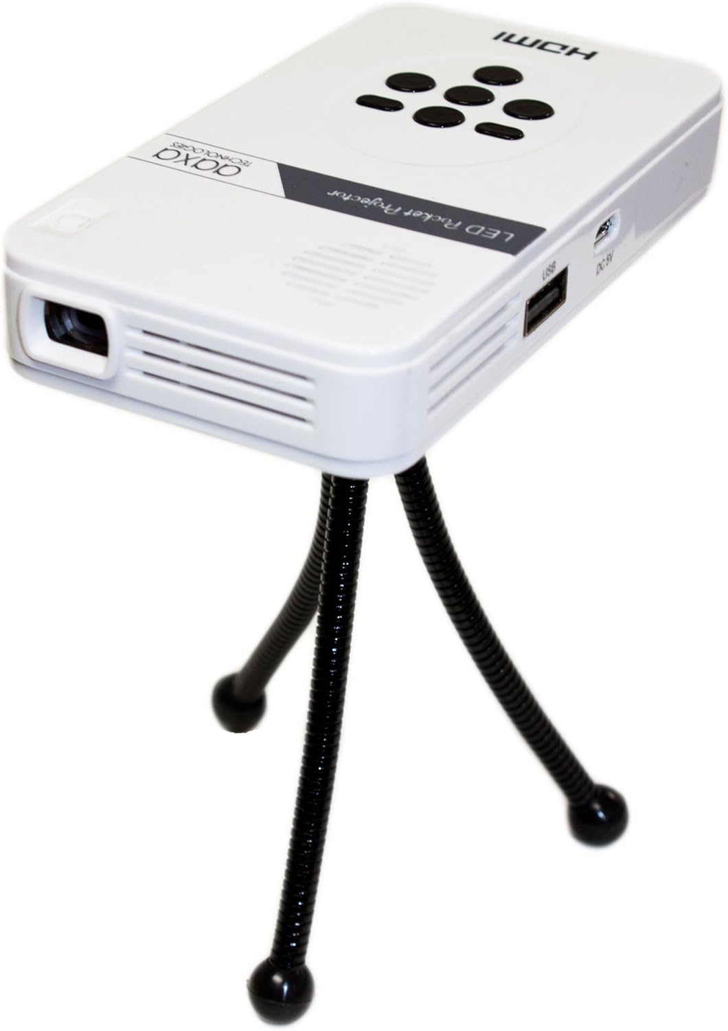 AAXA Technologies KP-101-01 AAXA LED Pico Micro Video Projector - Pocket Size Portable Mobile Mini Projector with mini-HDMI, built-in Media Player & Speakers, 3.5mm Aux Out, Micro SD/USB readers and 80 Min Lithium-Ion Battery