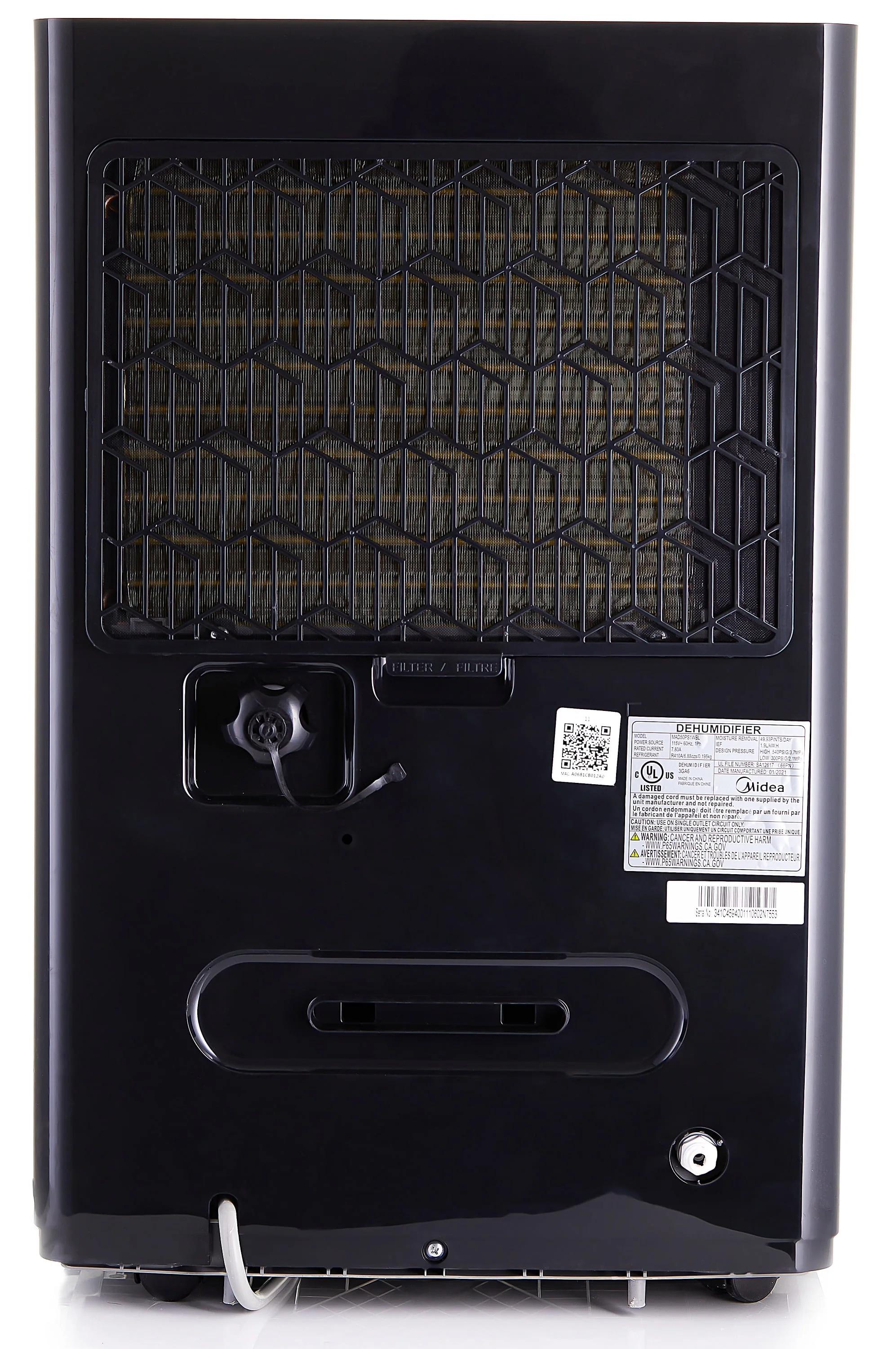 Midea 50-Pint Smart Dehumidifier with Pump - Wet Rooms, Energy Star, For Areas up to 4,500 Sq. ft., Black, MAD50PS1WBL