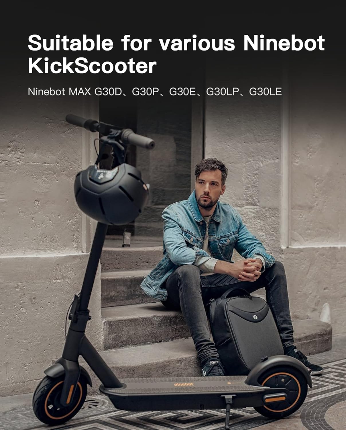 STIO Original Tubeless Front Tire Compatible with Ninebot by Segway Max G30 G30LP Electric KickScooter Solid Rubber Vacuum Outer Non-Slip Max-G30 Tire Kick Scooter Original Accessories Pack of 2
