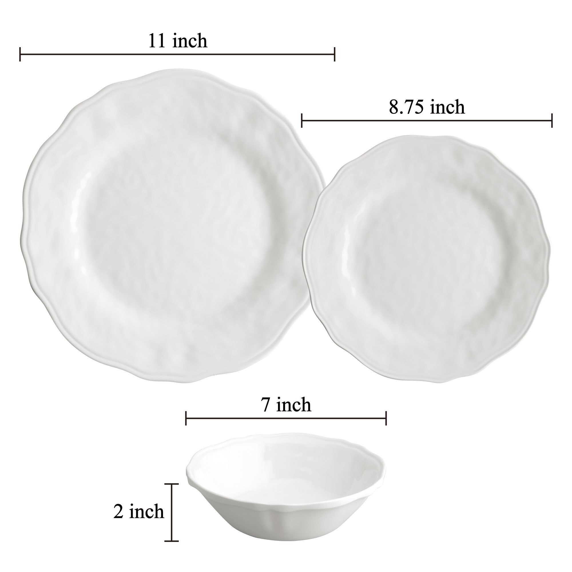 UPware 12-Piece Dimple Melamine Dinnerware Set