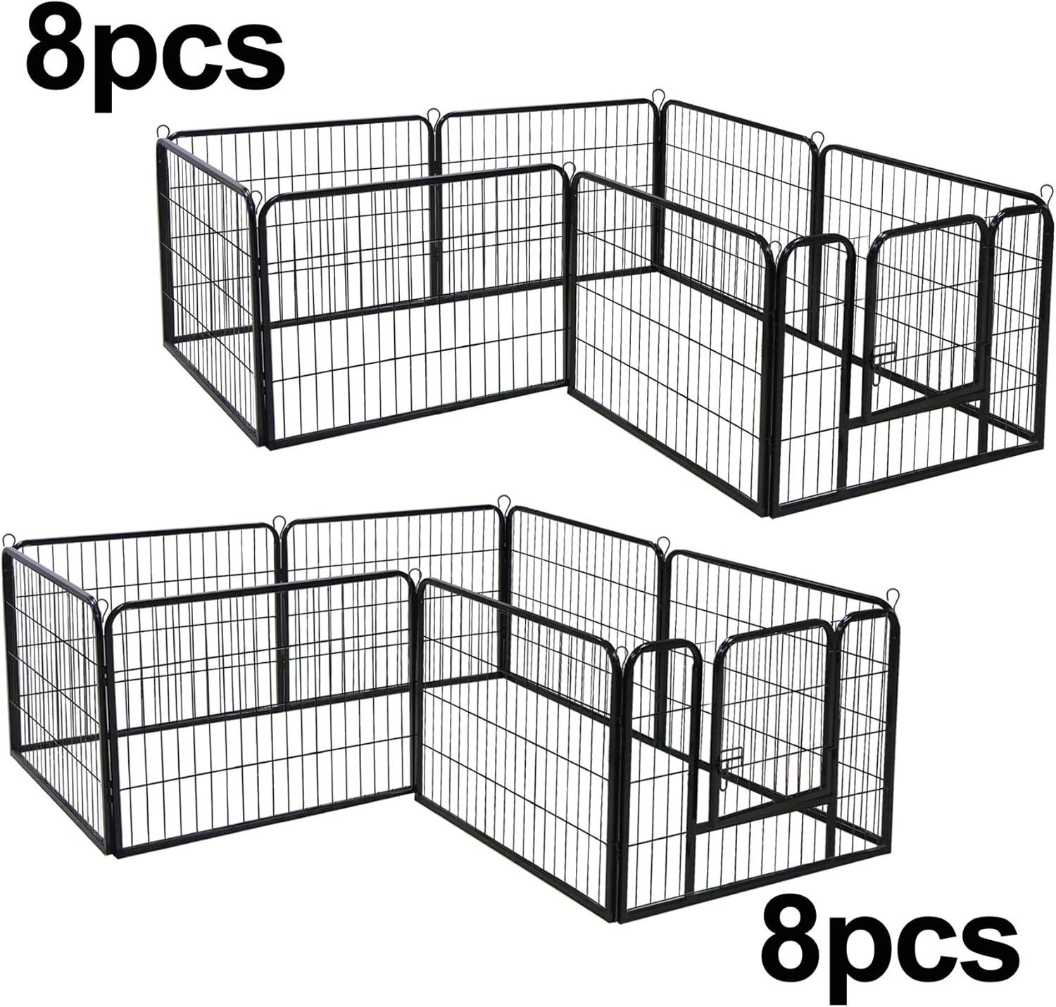 ZENSTYLE 24” Tall Foldable Heavy Duty Metal Pet Playpen 16 Panels Dog Puppy Cat Exercise Fence Barrier Kennel for Outdoor & Indoor