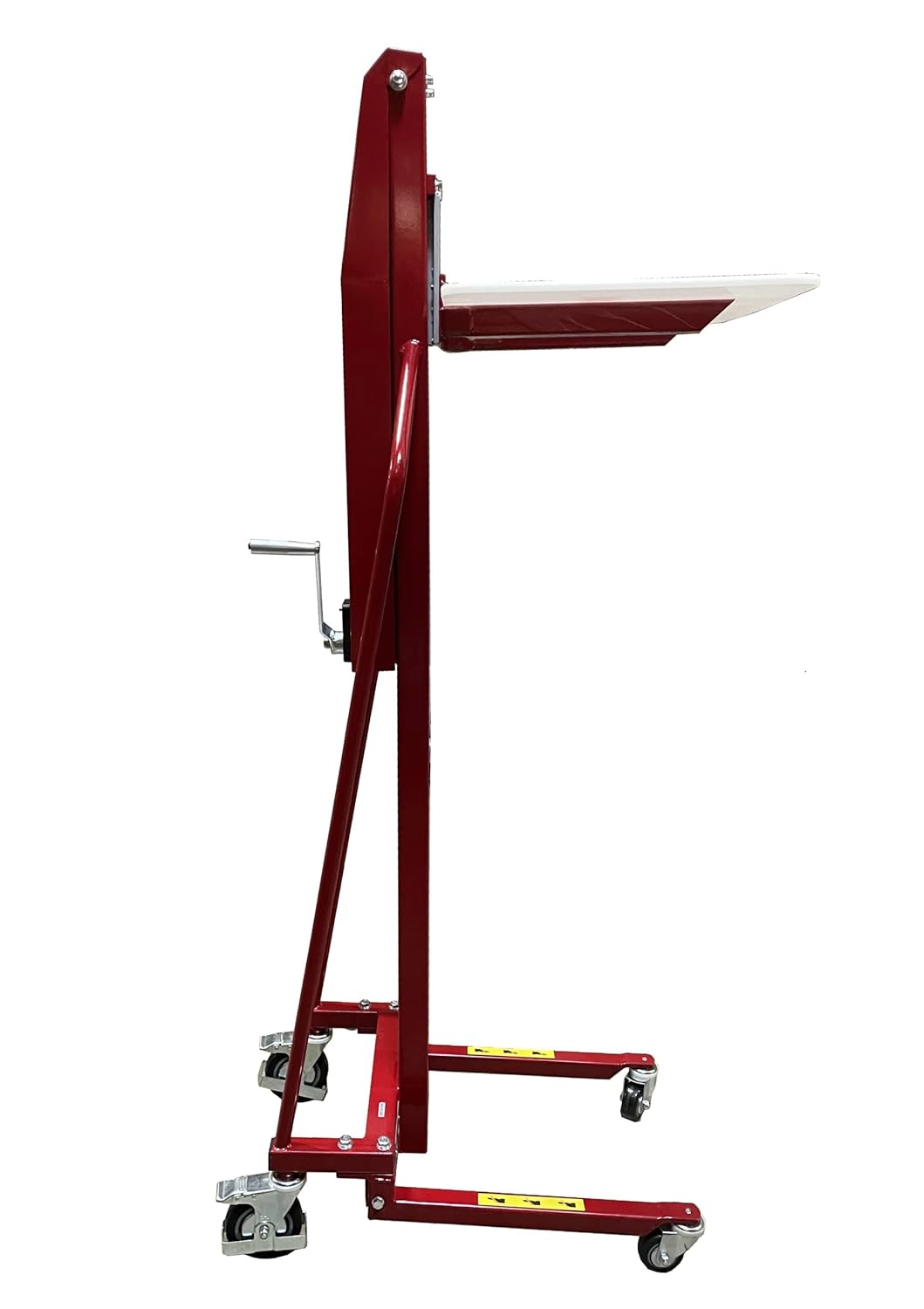 Pake Handling Tools - Winch Stacker, Manual Work Positioner Lift Truck - Steel Lightweight and Easily Maneuverable Lift with 220 lbs Capacity 59" Lift Height
