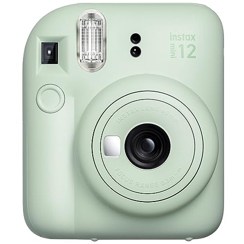 FUJIFILM INSTAX Mini 12 Instant Film Camera | Pastel Blue Bundled with INSTAX Mini Instant Film |40 Exposures + Instax Accessory Bundle + AA Batteries + Cleaning Cloth (10 Items)