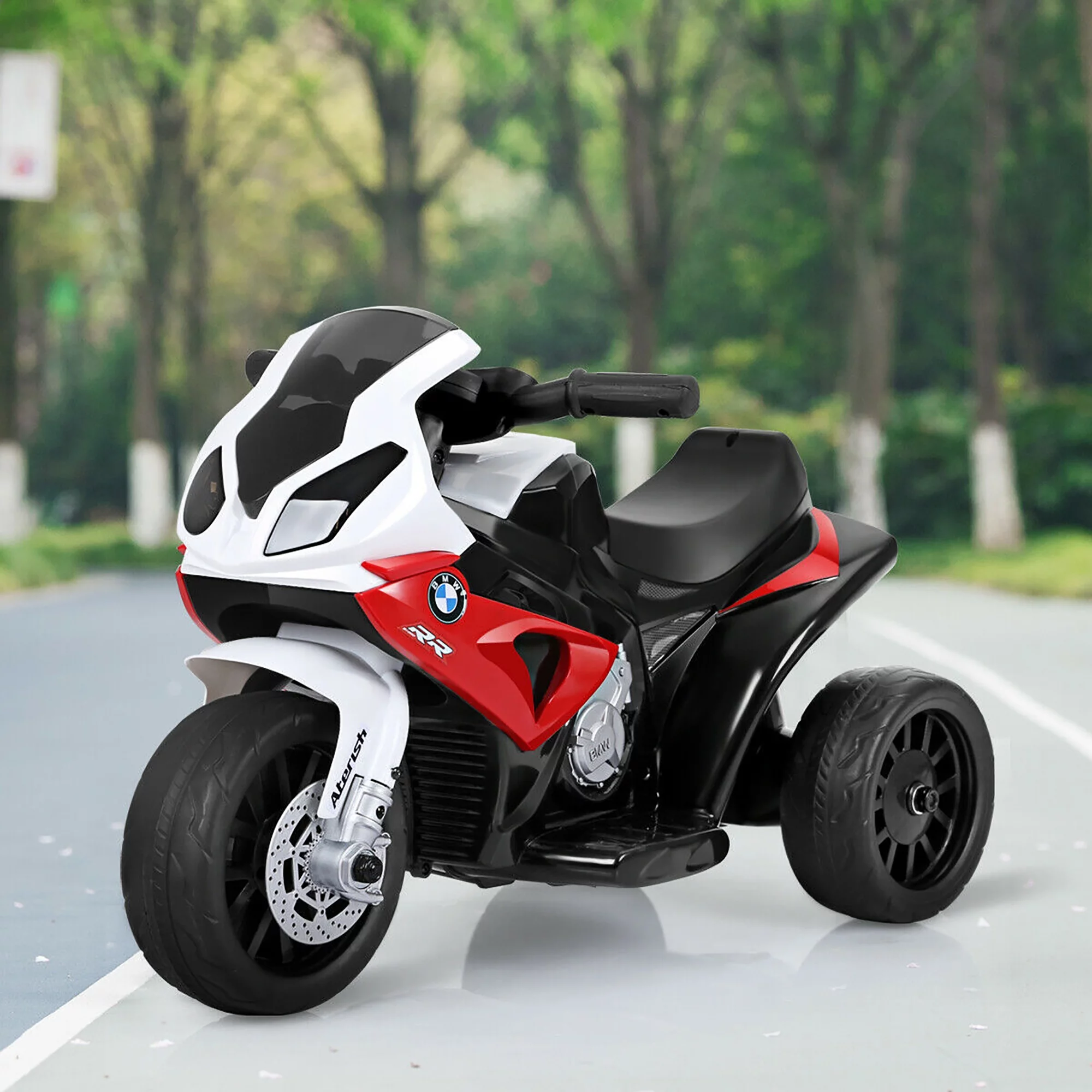 Costway Kids Ride On Motorcycle BMW Licensed 6V Electric 3 Wheels Bicycle with Music & Light (Suitable for 18-36 Months Age)
