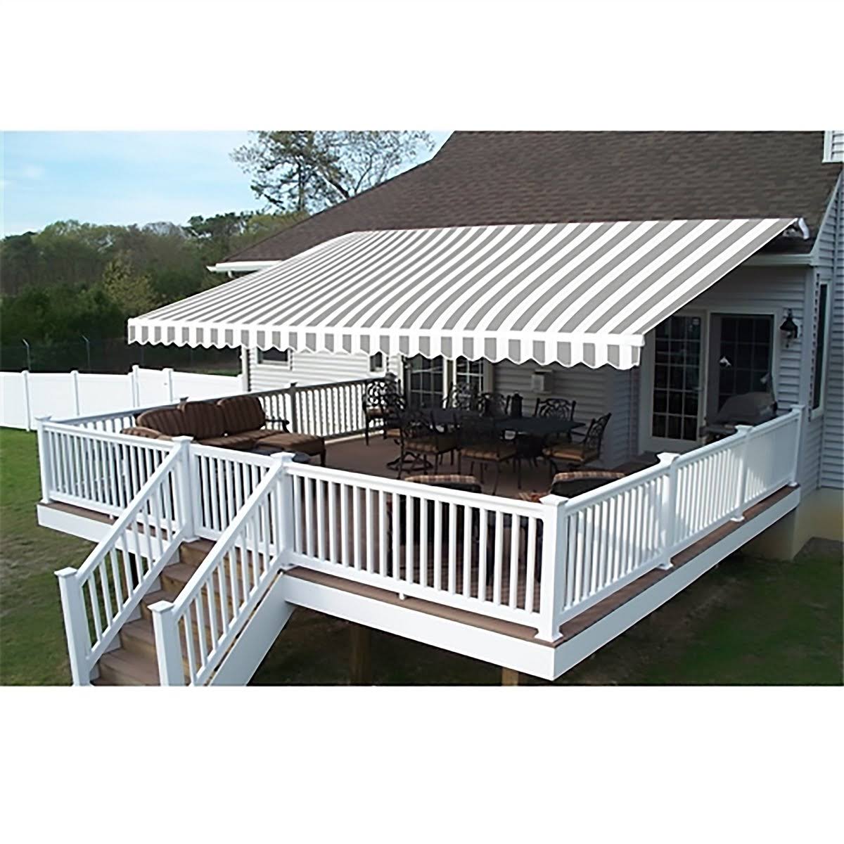 Aleko 16 ft. W x 10 ft. D Retractable Motorized Patio Awning, White
