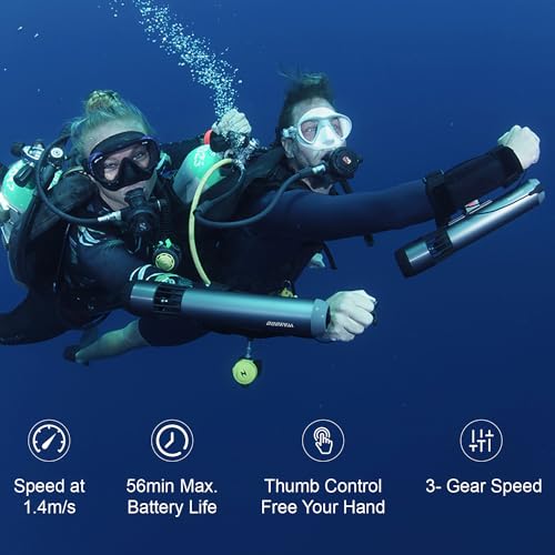 Waydoo Subnado Underwater Scooter, Thumb Controlling Sea Scooter for SUP Paddle Board, Suitable for Pool, Diving, and Snorkeling, Compact and Portable Water Scooter for Adults and Kids