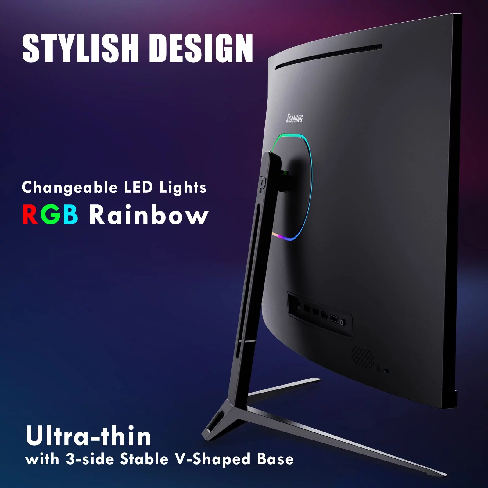 Xgaming 27-inch 165Hz/144Hz Curved Gaming Monitor, Ultra Wide 16:9 1440p PC Monitor for Laptop with 2*Speakers, 1ms AMD, QHD2K(2560 x 1440p) HDR Computer Monitor Support VESA, HDMI&DP, Metal Black