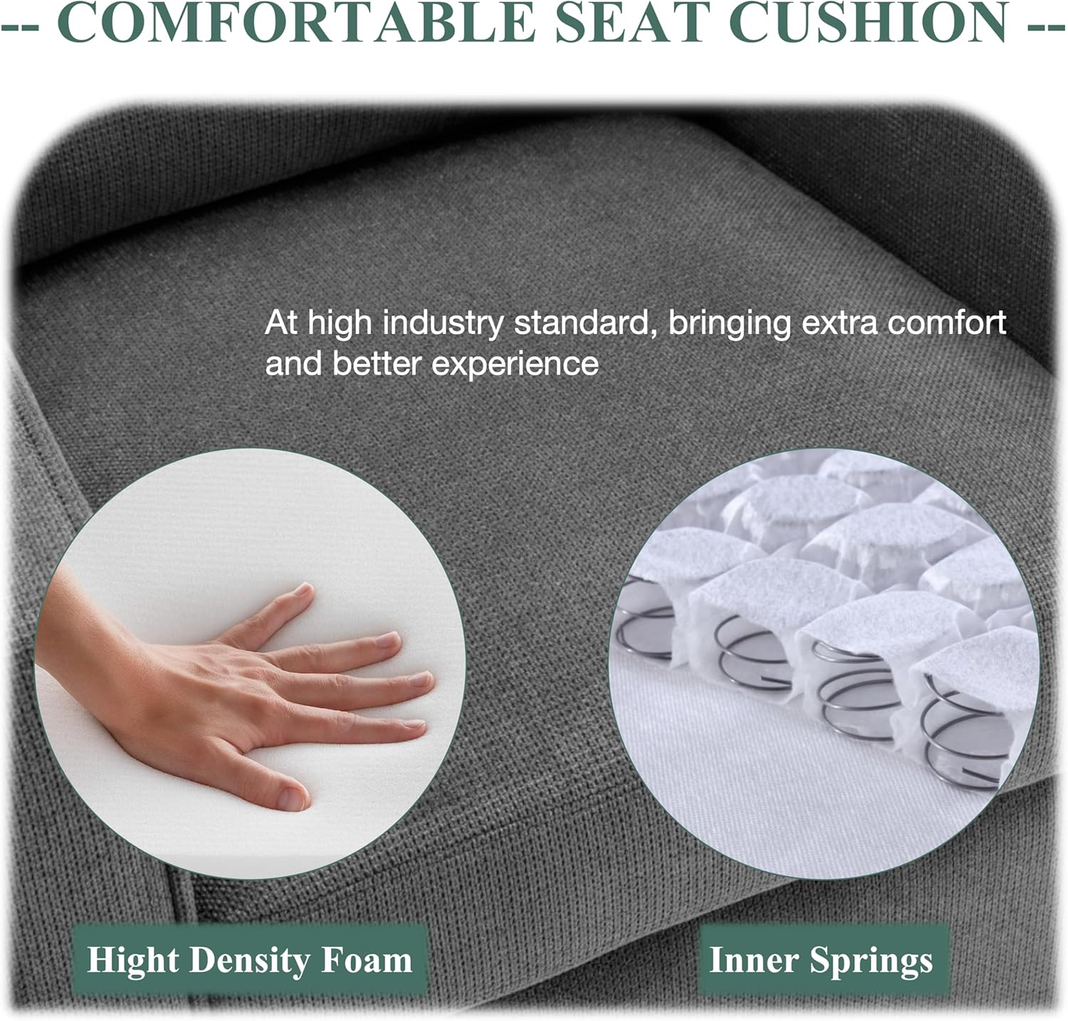 COLAMY 360° Swivel Accent Chair Set of 2, Upholstered Fabric Leisure Armchair with Lumbar Pillow for Living Room Bedroom Home Office, Grey