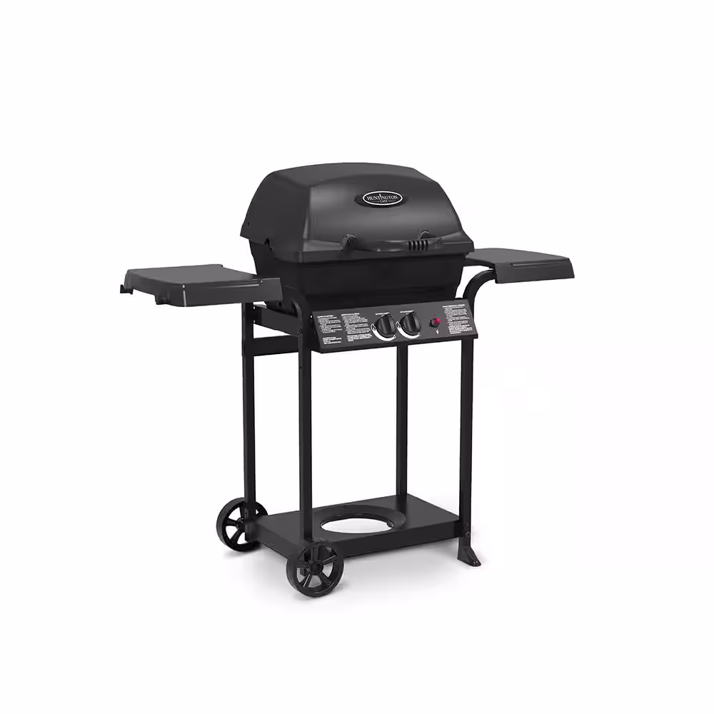 Huntington 2-Burner Cast Aluminum Propane Gas Grill in Black
