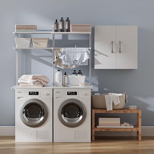 23″ Wall Cabinet with Adjustable Shelf | 2-Door Pantry Cabinet, Wall Mount Storage Cabinet for Bathroom, Kitchen, Living Room, White