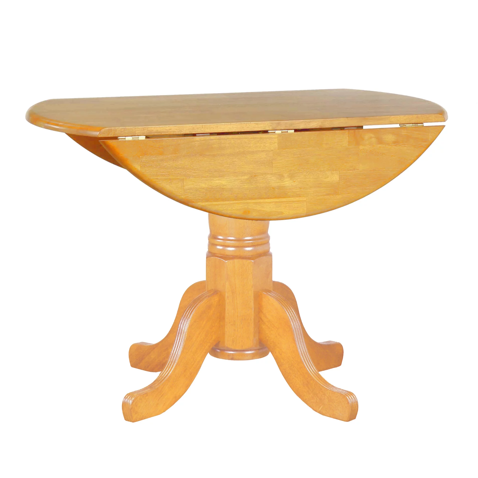 Sunset Trading Oak Selections 42" Round Extendable Wood Dining Table in Oak