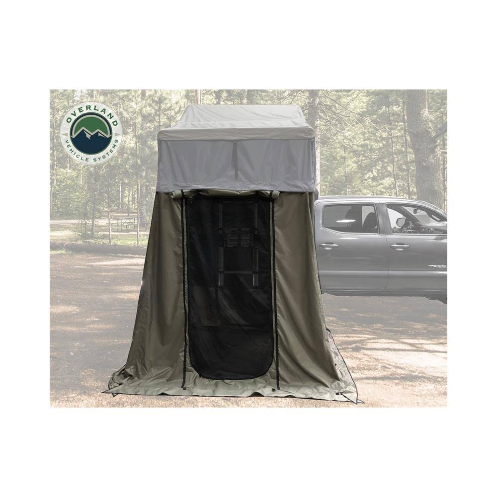 Overland Vehicle Systems 18049836 Nomadic 4 Annex - Green Base with Black Floor u0026 Travel Cover