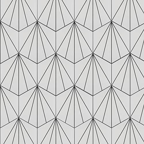 SomerTile FCDASBX Aster Hex Blanco Encaustic Porcelain Floor and Wall Tile, 25