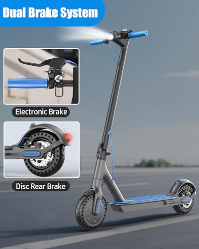 Electric Scooter for Adults, Peak 500W Motor, 19MPH Max Speed, 21 Miles Range, 36V 7.5Ah Battery, 8.5" Solid Tires, App Control, Lightweight, Foldable Electric Scooter for Commuting, UL2272
