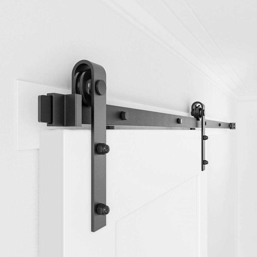 Antique Sliding Standard Single Track Barn Door Hardware Kit Lazio Track Length - Shop Hardware Tools Online Store