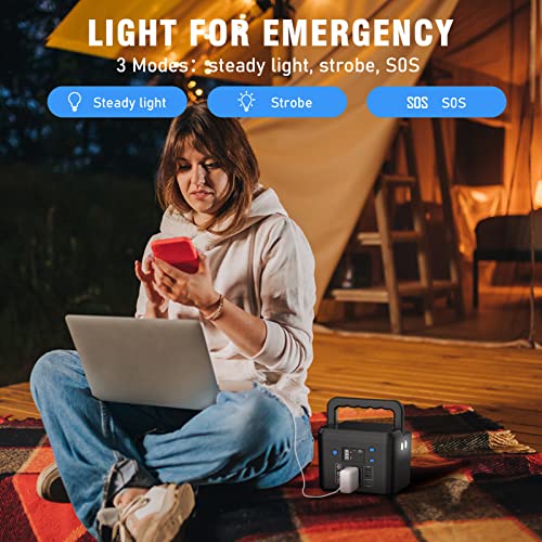 powkey Portable Power Station 800W with 3 AC Outlets, 110V/740Wh Solar Generator(Solar Panel Optional), 200,000mAh Emergency Backup Lithium-ion Battery for Outdoors Travel RV Trip Camping CPAP Machine