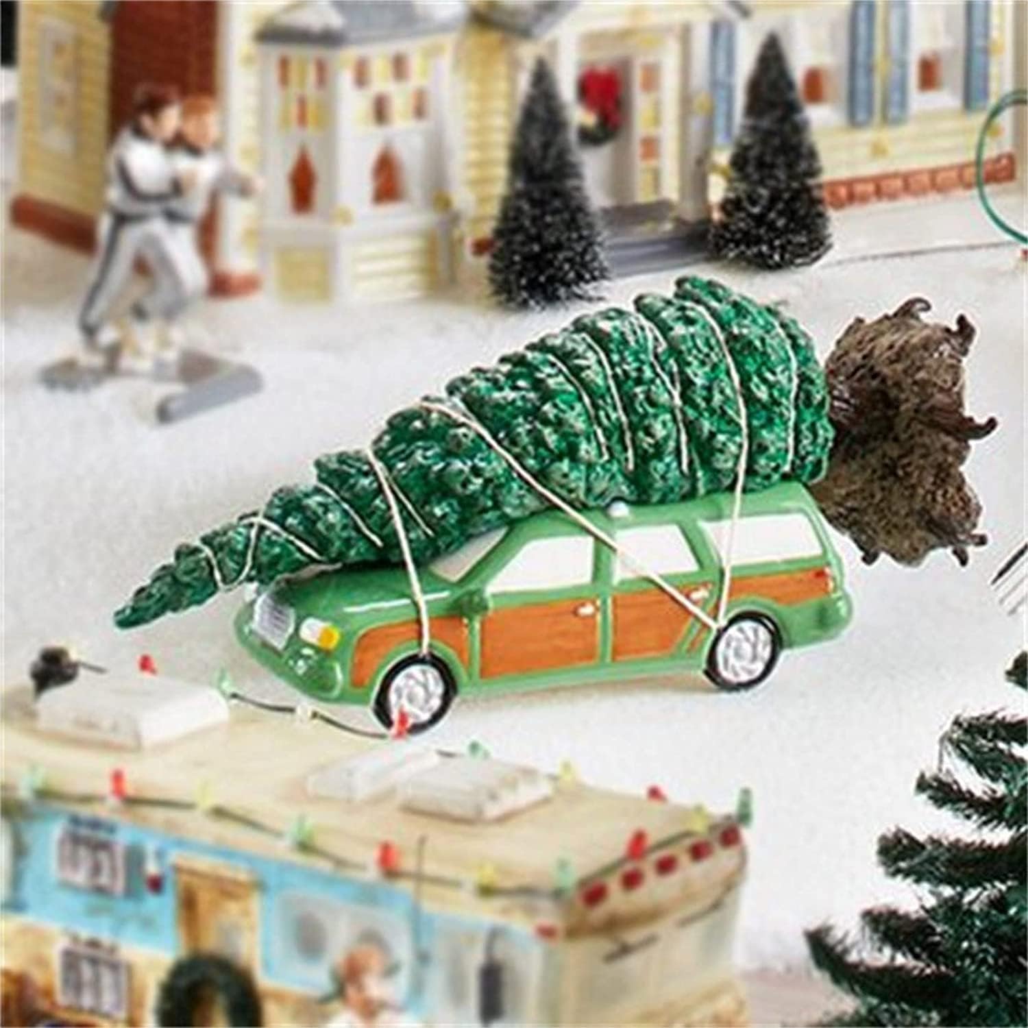 Christmas Holiday House Village Snow Village Christmas Vacation Lighted Building The Griswold Holiday Garage Lit Building Xmas Village Houses Gifts Decorations (A)