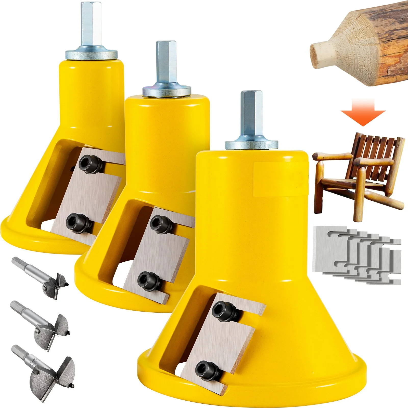 BENTISM Tenon Cutter Log Furniture Kit 1" & 1.5"& 2" w/ Straight Blade Home DIY