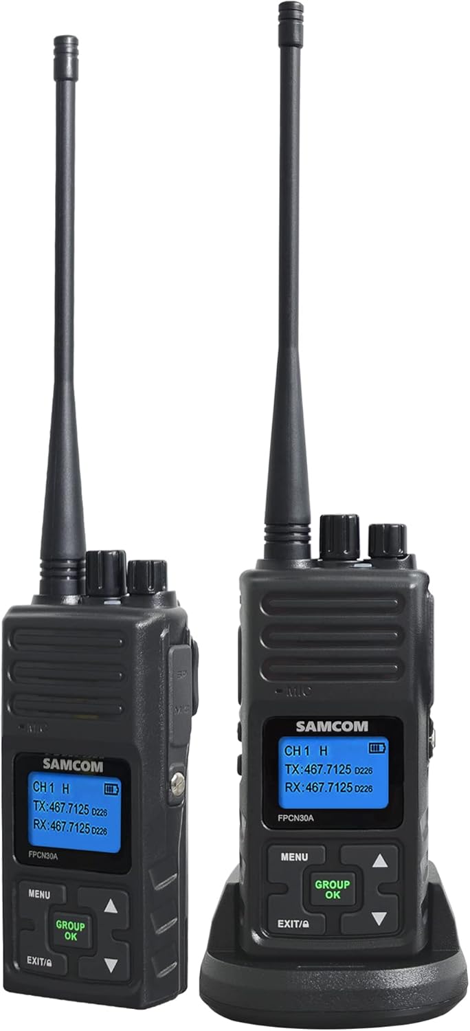 Two Way Radio, SAMCOM Long Range Walkie Talkies for Adults Rechargeable, 5 Watt High Power Portable Two-Way Radio Walky Talky with Group Talk Function for Business Camping Hiking (Black 6 Pcs)