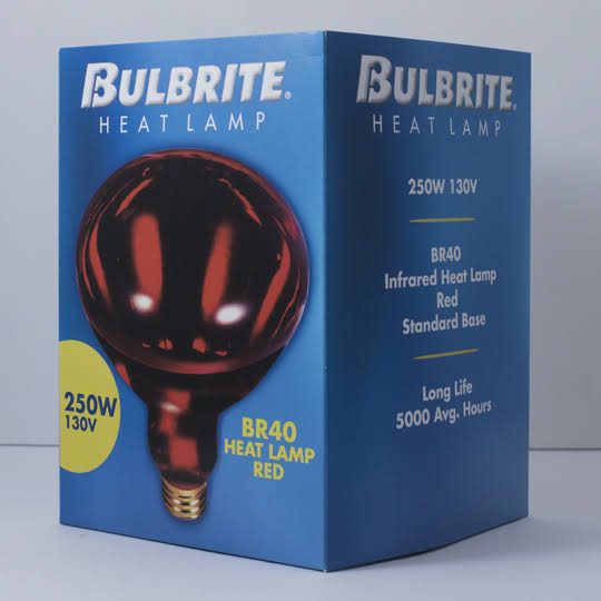 Bulbrite Incandescent (INC) BR40 250W Dimmable Red Heat Lamp Light Bulb, 6 Pack (714125)