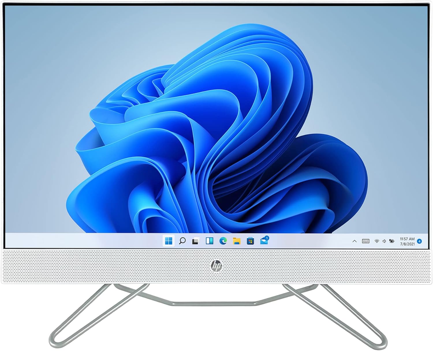 HP 27" Full HD Touchscreen All-in-One Desktop Computer - AMD Ryzen 7 5700U 8-Core up to 4.30 GHz Processor, 64GB DDR4 RAM, 512GB NVMe SSD + 1TB HDD, AMD Radeon Graphics, Windows 11 Pro