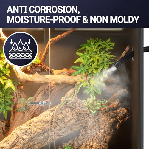 REPTI ZOO 30 Gallon PVC Tall Reptile Terrarium, 18x18x24 Reptile Tank for Frog Lizard Gecko Chameleon Snake, Rainforest Habitat Tank with Sliding Door & Top Screen Ventilation
