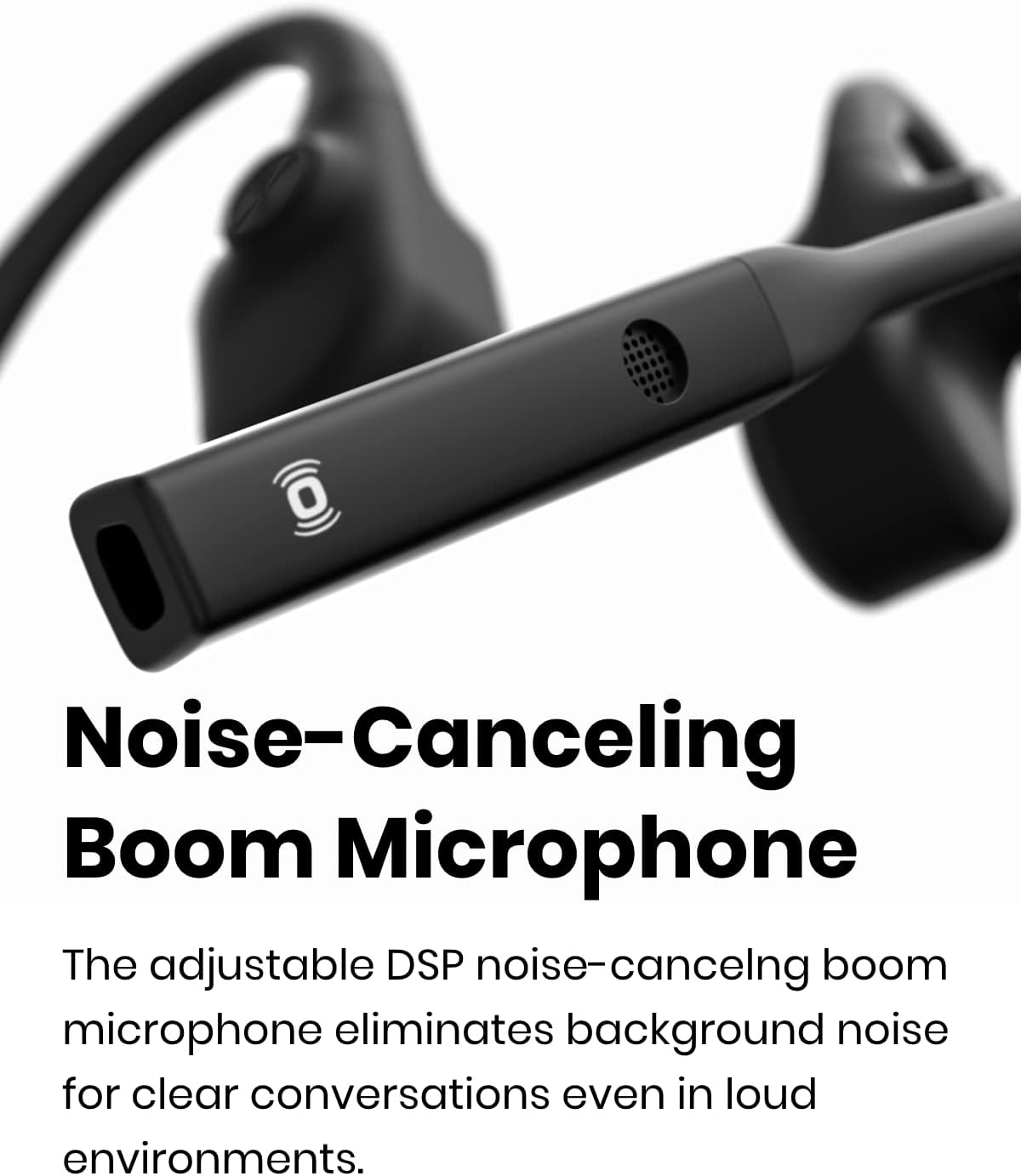 Shokz OpenComm Bone Conduction Open-Ear Stereo Bluetooth Headset With Noise-Canceling Boom Microphone - Wireless Headset For Mobile Use, with Bookmark