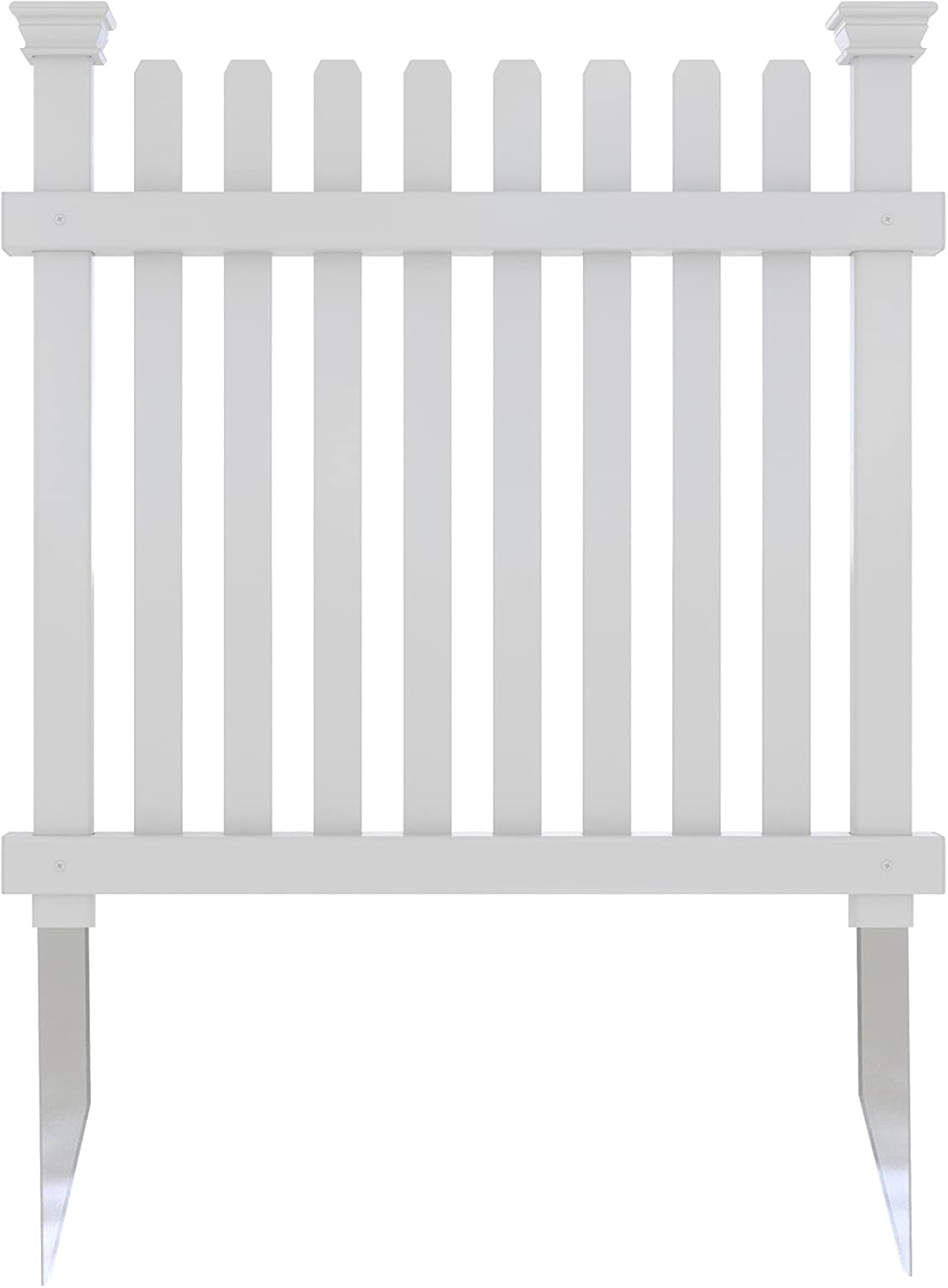 Zippity Outdoor No Dig Garden Fence (3 Pack) and Madison Vinyl Gate Kit with Fence Wings