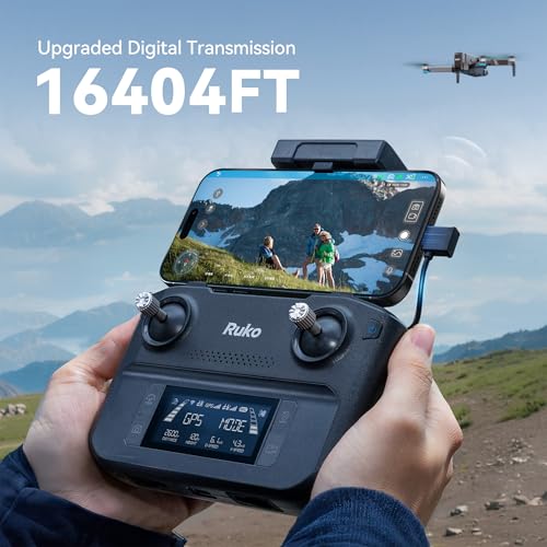 Ruko F11GIM2 Drones with Gimbal+EIS 4K Camera for Adults, 96 Min Long Flight Time 16404ft Long Range FPV, Auto Return Home with GPS, Level 6 Wind Resistance, Foldable Quadcopter