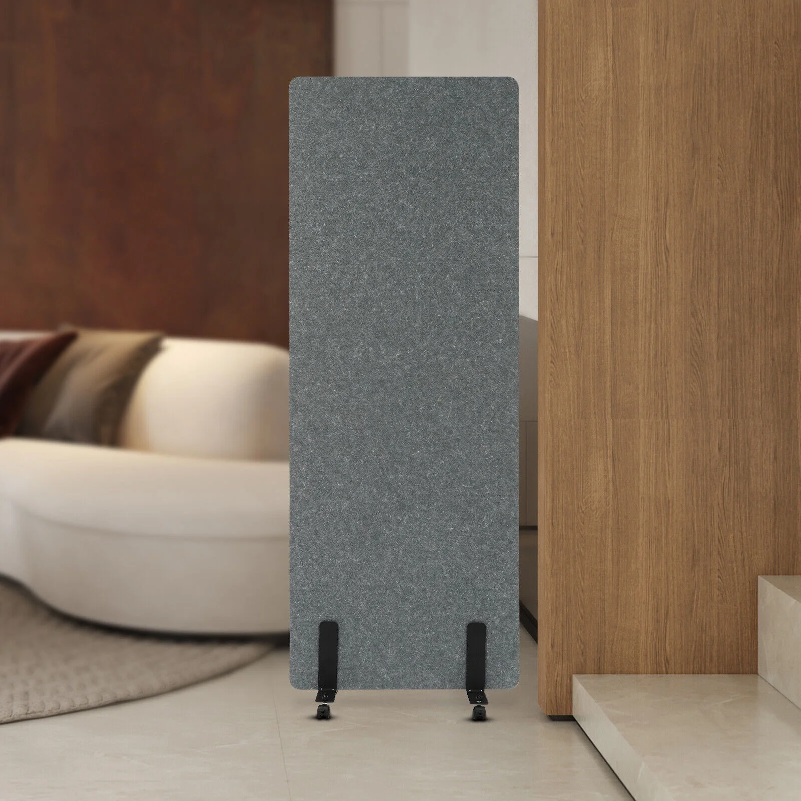 Miumaeov Freestanding Office Partition Noise Reducing Acoustic Room Wall Divider Privacy Screen with Lockable Wheels Temporary Room Separator W24" X H66