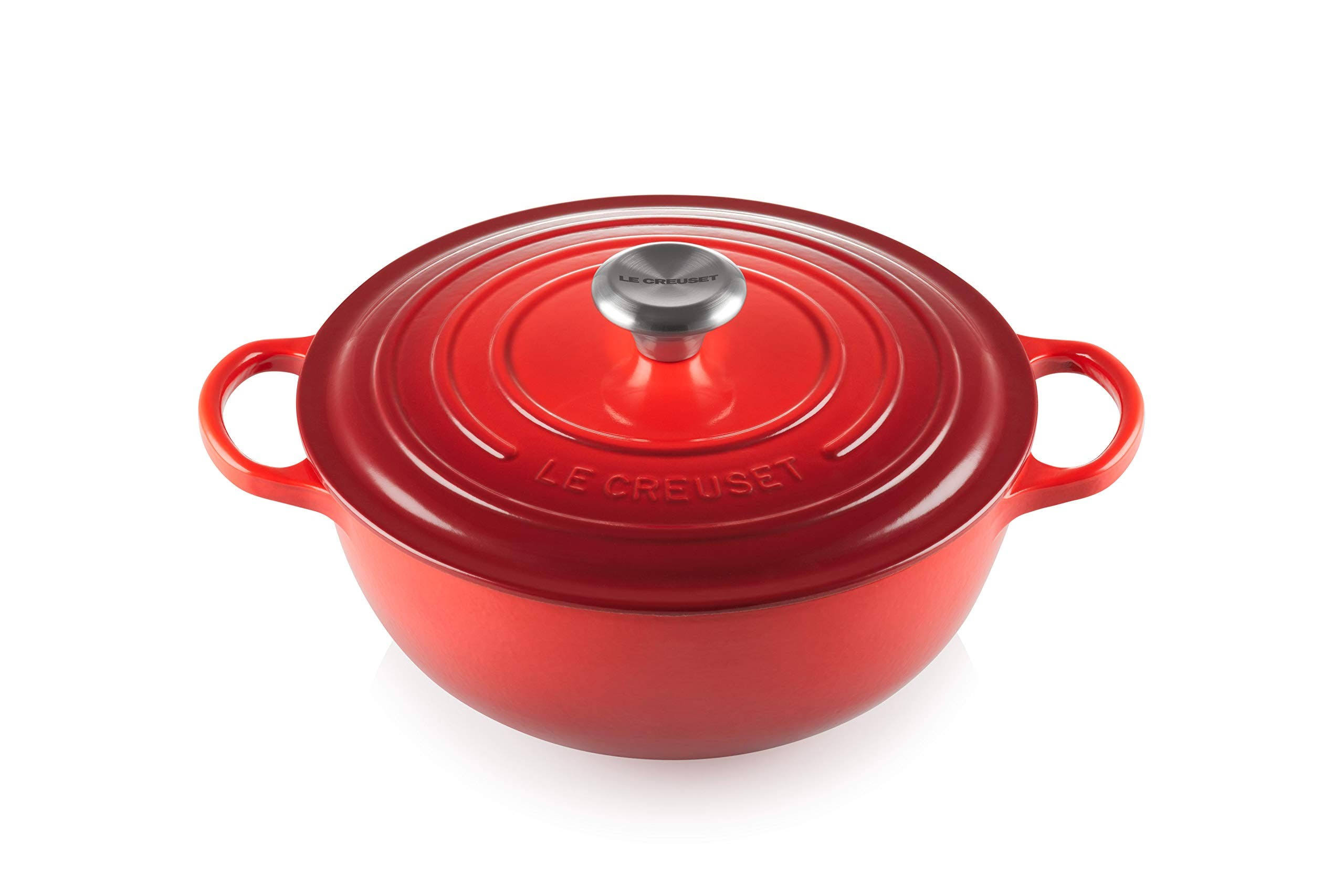Le Creuset Cast Iron Soup Pot with Black Interior 26 cm Cerise