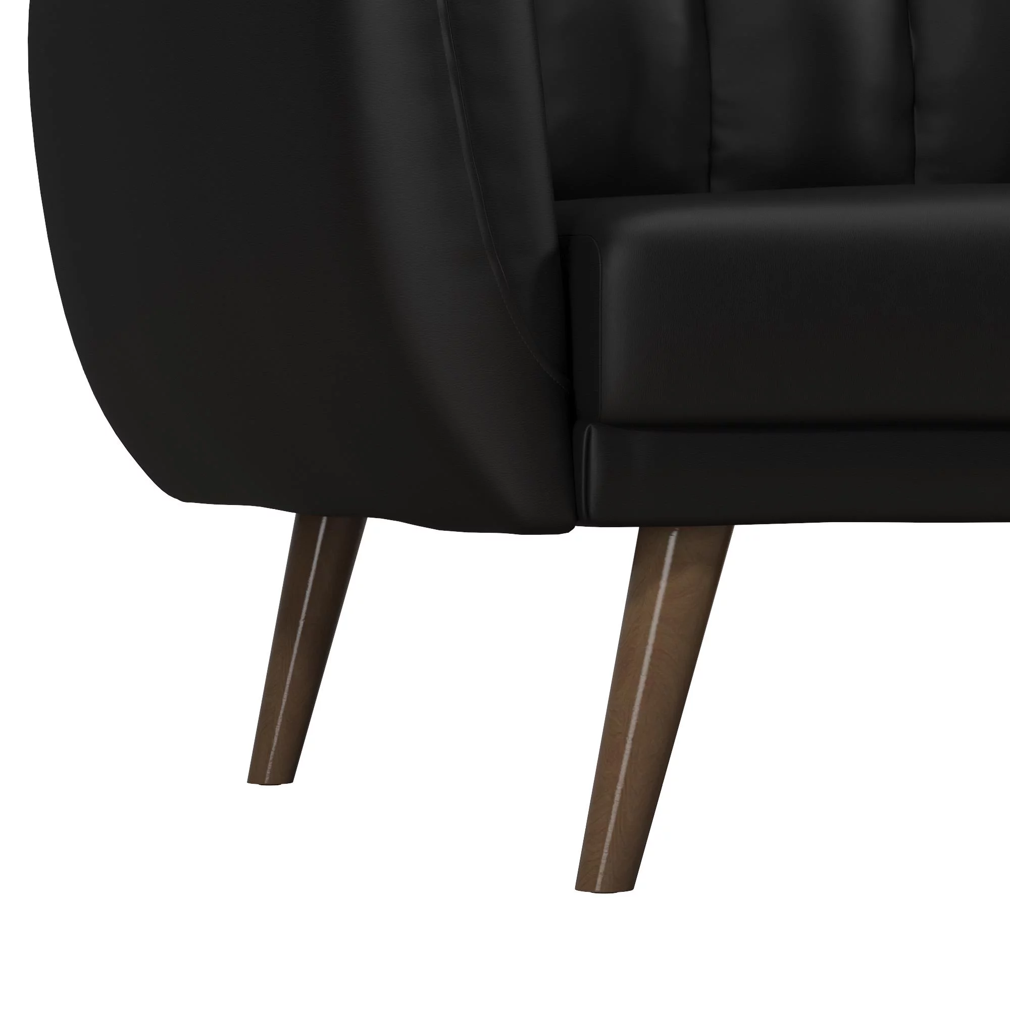 Novogratz Brittany Futon, Black Faux Leather