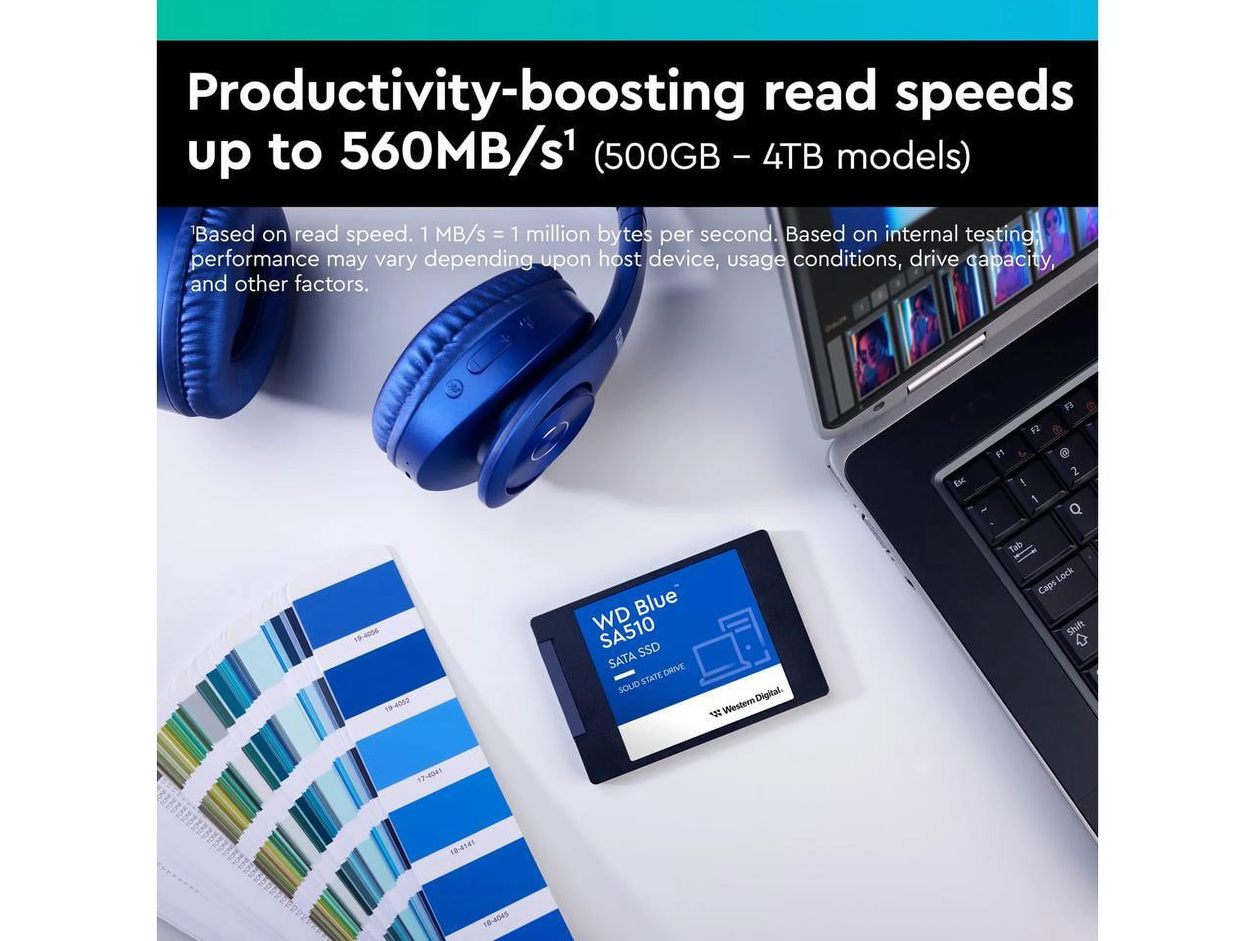 Western Digital 4TB WD Blue SA510 SATA SSD, Internal 2.5”/7mm Cased Solid State Drive - WDS400T3B0A