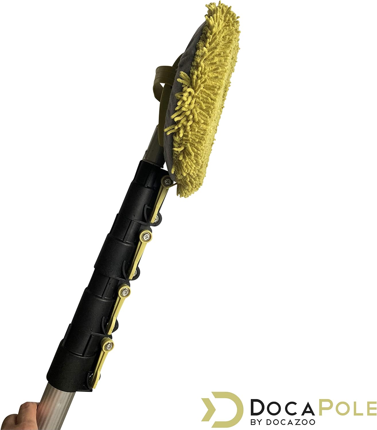 DocaPole Wall Duster with 6-24 Foot Extension Pole: Includes Telescoping Pole and Chenille Microfiber Cleaning Head for Use as Baseboard Cleaner, Wall Duster, and on High Reach Ceilings